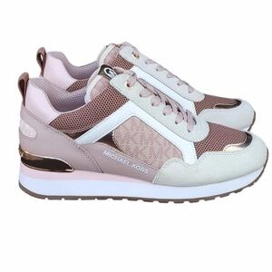 Michael Kors Pink and White Chunky Sole Sneakers